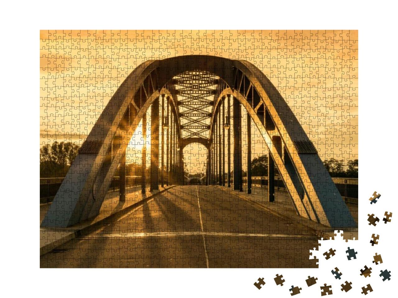 Puzzle 1000 Teile „Sternbrücke, Magdeburg, Deutschland“