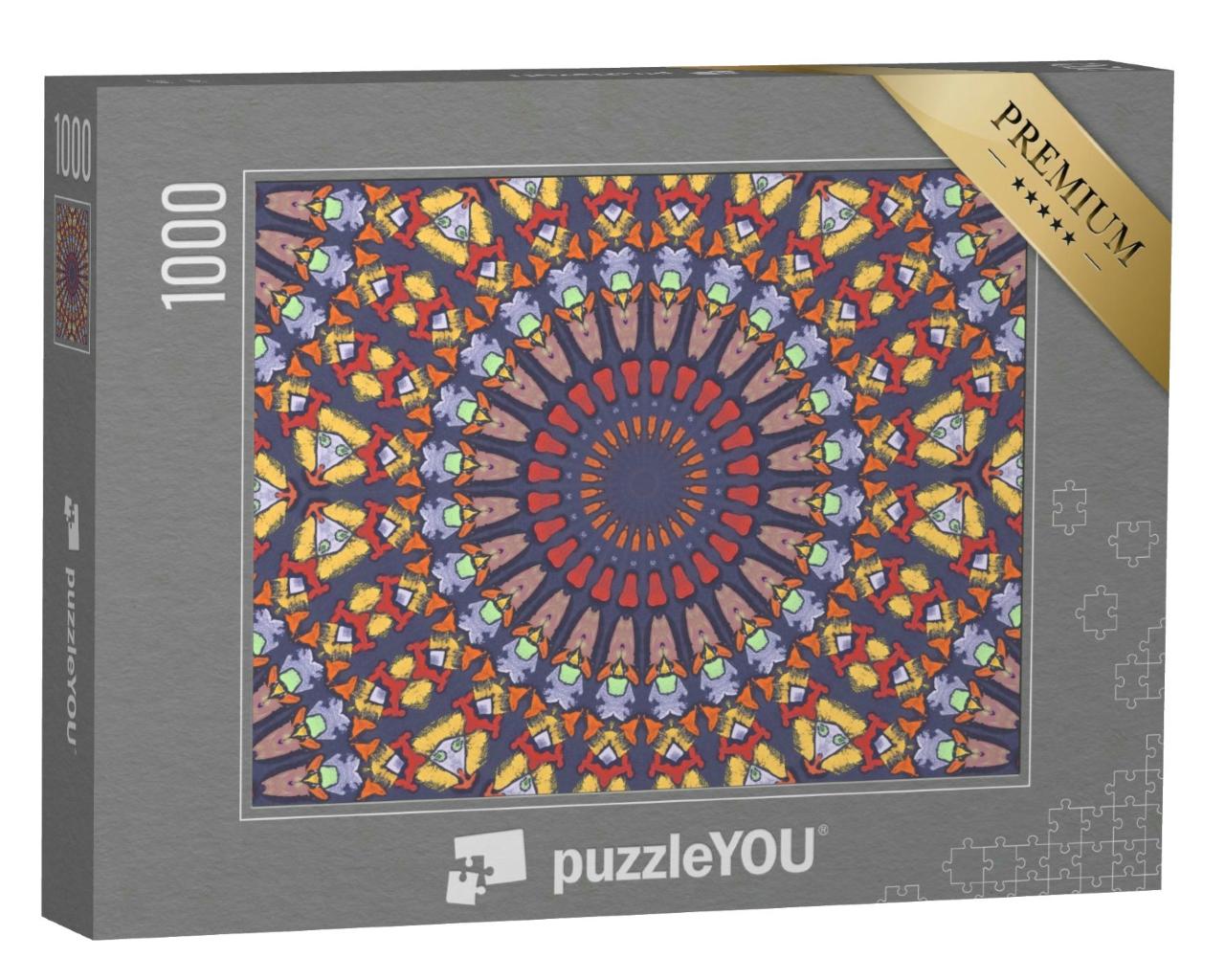 Puzzle 1000 Teile „Ölgemälde: Мandala-Kaleidoskop“