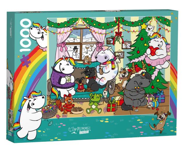 Puzzle 1000 Teile „Pummeleinhorn: Pummel & Friends - Weihnachten“