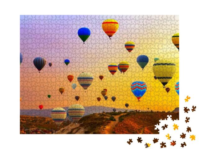 Puzzle 1000 Teile „Heißluftballons: Ballonfestival-Panorama“