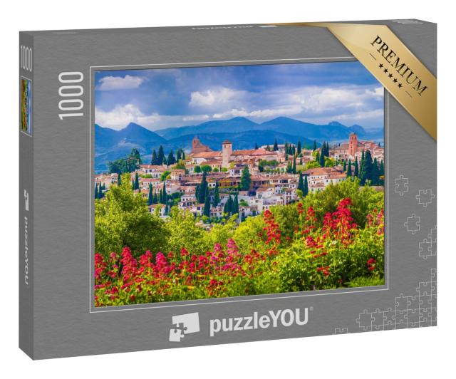 Puzzle 1000 Teile „Blick auf den mittelalterlichen Stadtteil Albaicin in Granada, Spanien“