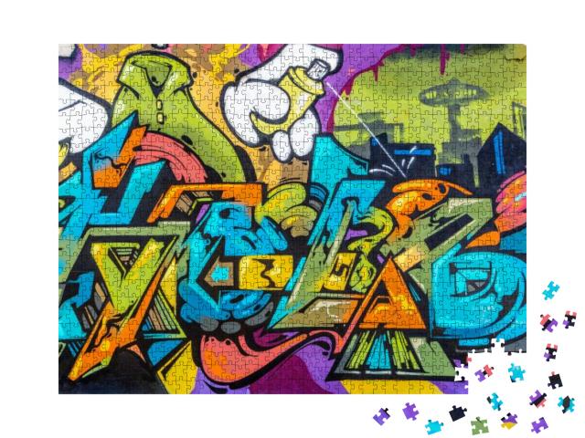 Puzzle 1000 Teile „Schöne Street Art, Graffiti-Stil“