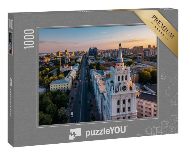Puzzle 1000 Teile „Abend über Woronesch, Russland“