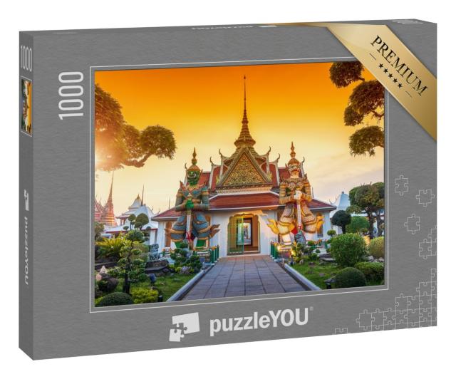 Puzzle 1000 Teile „Wat Arun Tempel im Sonnenuntergang in Bangkok, Thailand“