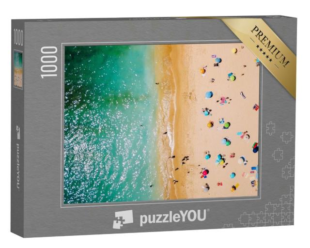 Puzzle 1000 Teile „Vogelperspektive: Entspanntes Strandleben“