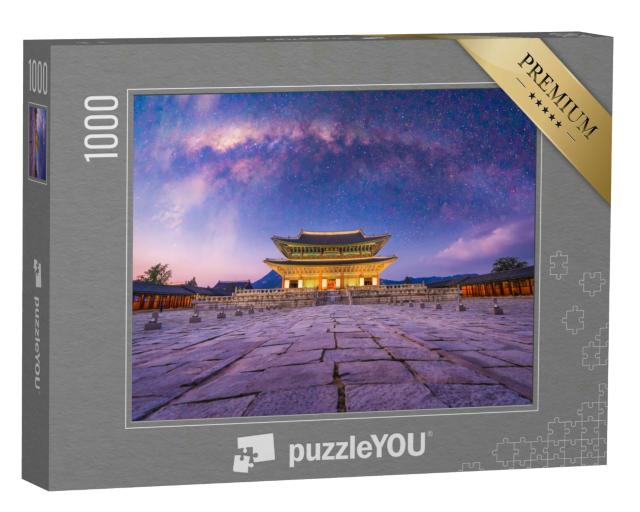 Puzzle 1000 Teile „Milchstraße hinter dem Gyeongbokgung Palast, Seoul, Südkorea“