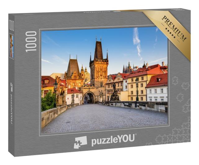 Puzzle 1000 Teile „Prag, Tschechische Republik: Karlsbrücke über die Moldau“