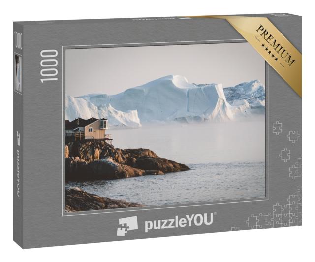 Puzzle 1000 Teile „Ilulissat, arktische Stadt bei Sonnenaufgang, Grönland“