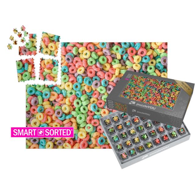 SMART SORTED® Puzzle 1000 Teile „Bunte Frühstücks-Cerealien“