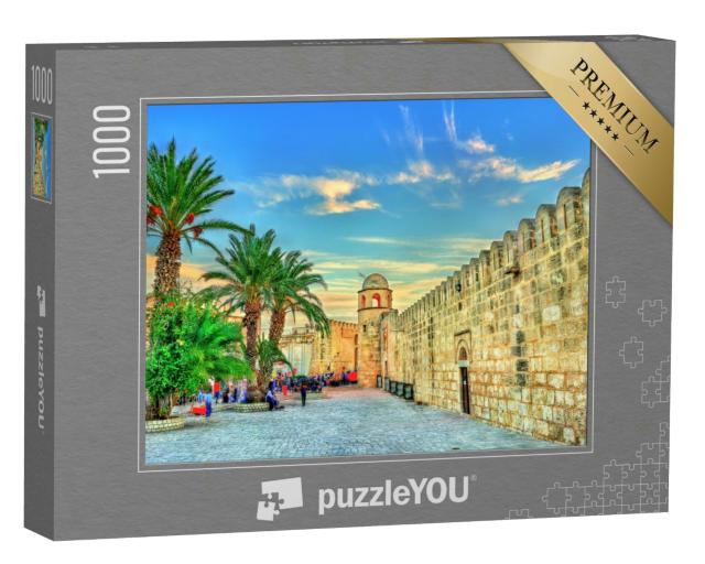 Puzzle 1000 Teile „Mauern und Minarett der Großen Moschee von Sousse, UNESCO-Weltkulturerbe, Tunesien“