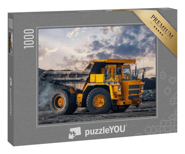 Puzzle 1000 Teile „Bergbau-LKW bewegt sich im Kohletagebau“