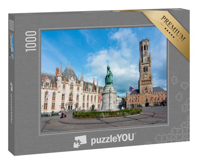 Puzzle 1000 Teile „Marktplatz und Belfort-Turm in Brügge, Belgien“