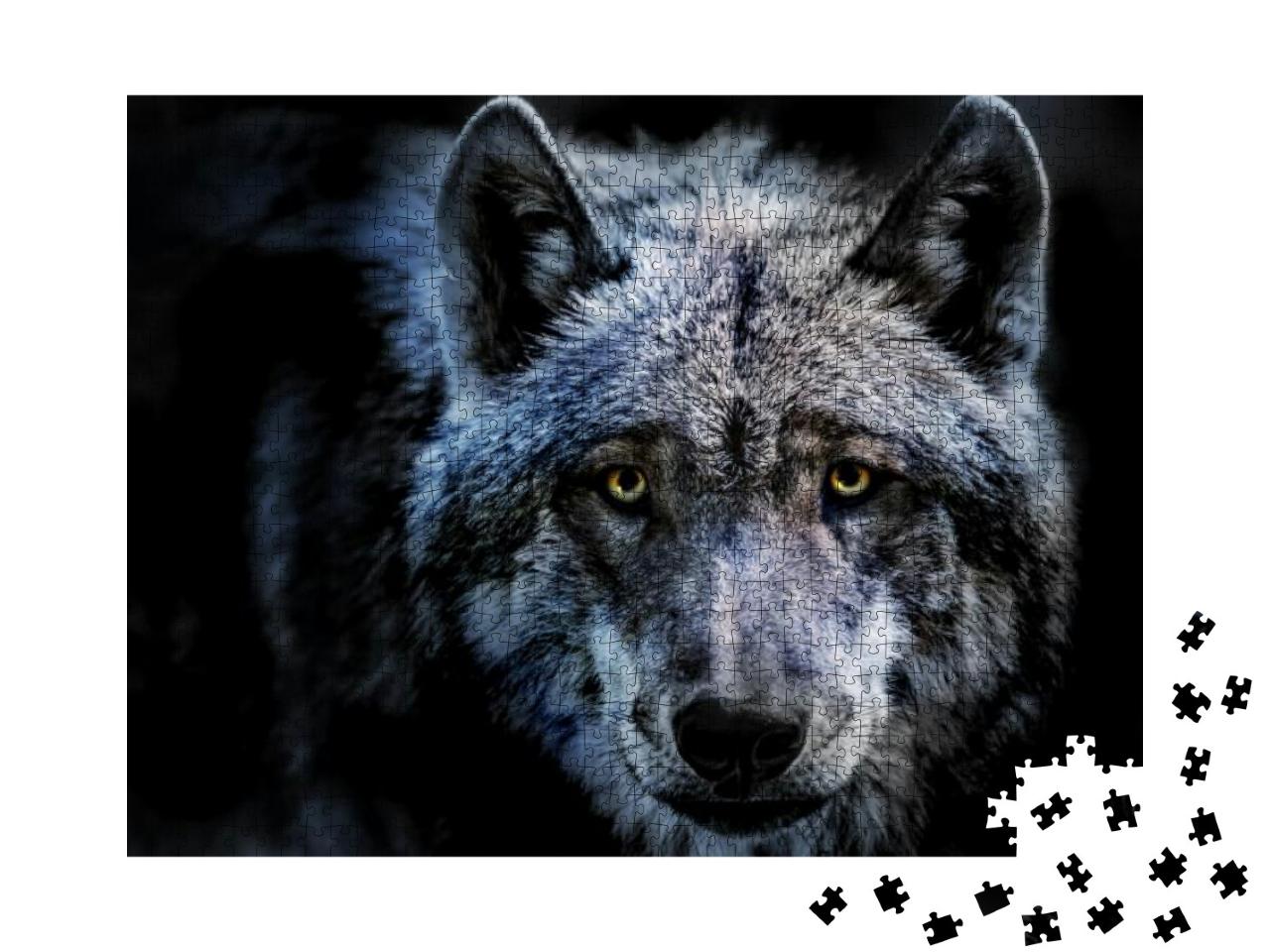 Puzzle 1000 Teile „Porträt eines Wolfes“