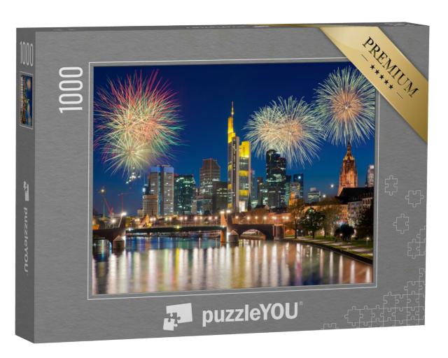 Puzzle 1000 Teile „Feuerwerk über Frankfurt am Main, Deutschland“