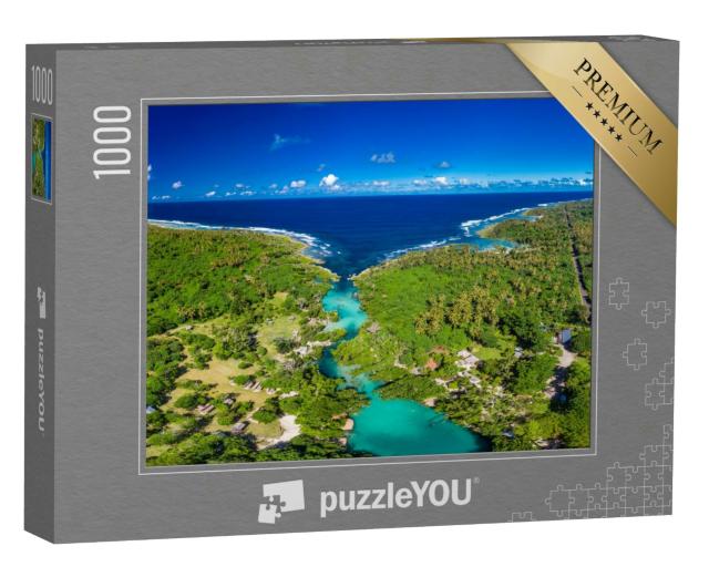 Puzzle 1000 Teile „Drohnenansicht der Blauen Lagune, Port Vila, Efate, Vanuatu“
