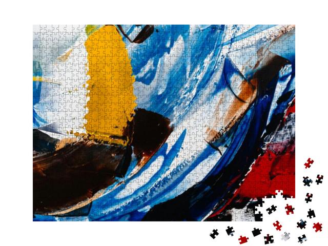 Puzzle 1000 Teile „Gemalte abstrakte Textur in Öl“