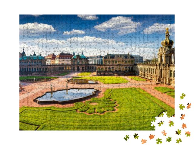 Puzzle 1000 Teile „Blick aus der Vogelperspektive auf den berühmten Dresdner Zwinger“