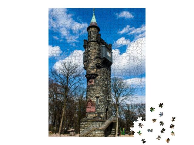 Puzzle 1000 Teile „Von-der-Heydt-Turm in Wuppertal, Deutschland“