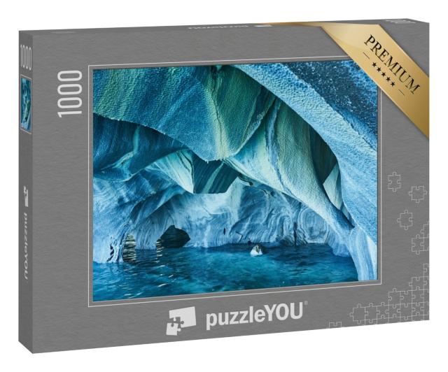 Puzzle 1000 Teile „Türkise Marmorhöhlen von Patagonien, Chile“