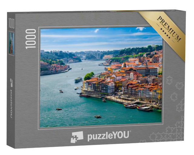 Puzzle 1000 Teile „Panoramablick auf die Altstadt von Porto“