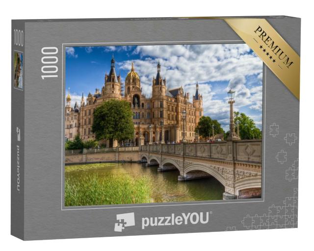 Puzzle 1000 Teile „Schloss von Schwerin: beeindruckender Sitz der Landesregierung“
