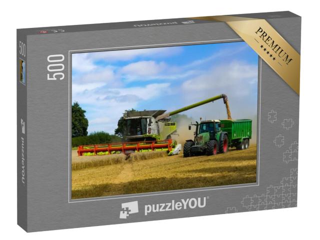 Puzzle 500 Teile „Traktor mit Anhänger, Oxfordshire“