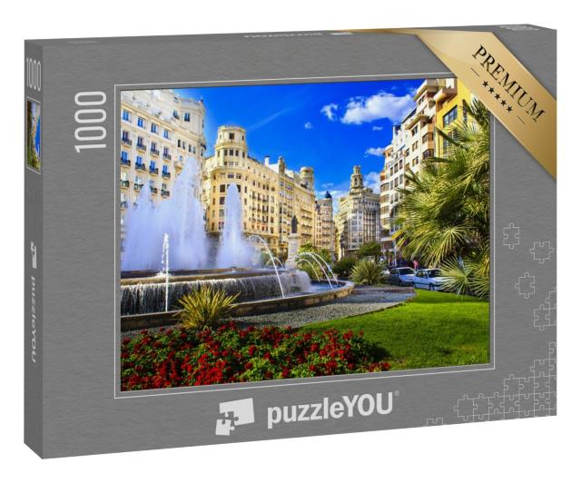 Puzzle 1000 Teile „Valencia, Plaza del Ayuntamiento, Spanien“