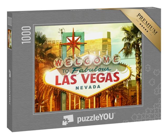 Puzzle 1000 Teile „Schild: Willkommen in Las Vegas“