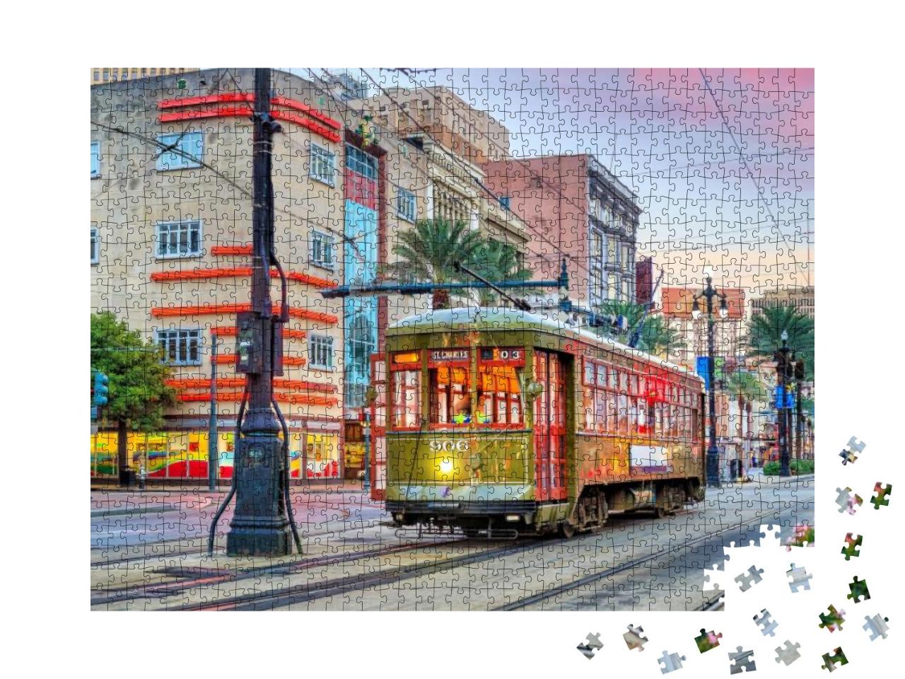 Puzzle 1000 Teile „Straßenbahn in der Innenstadt von New Orleans, USA“