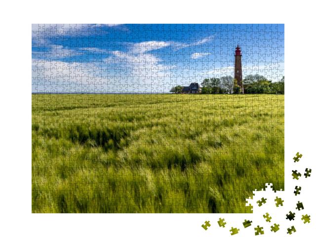 Puzzle 1000 Teile „Der Leuchtturm von Flügge auf der Insel Fehmarn, Deutschland“