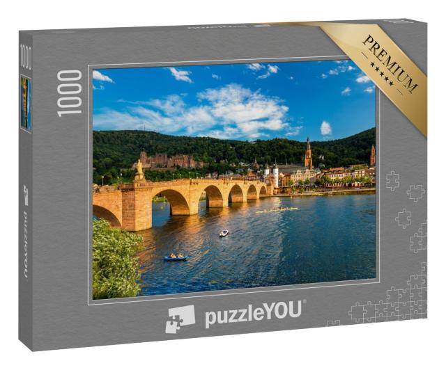 Puzzle 1000 Teile „Wunderschöner Blick auf  Heidelberg mit Neckar, Deutschland“
