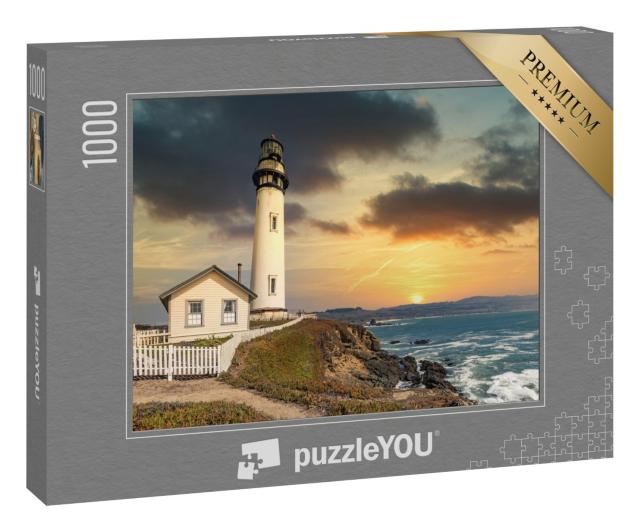 Puzzle 1000 Teile „Leuchtturm von Pigeon Point an der Pazifikküste in Kalifornien“