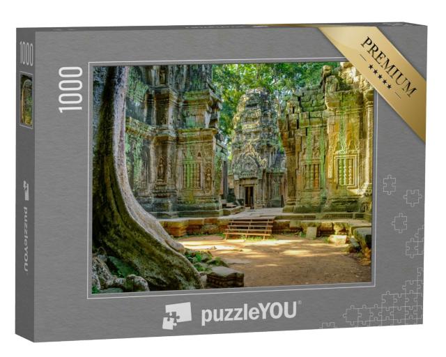 Puzzle 1000 Teile „Ta Prohm-Tempel, Teil des Angkor Wat, Kambodscha, berühmt aus Tomb Raider“