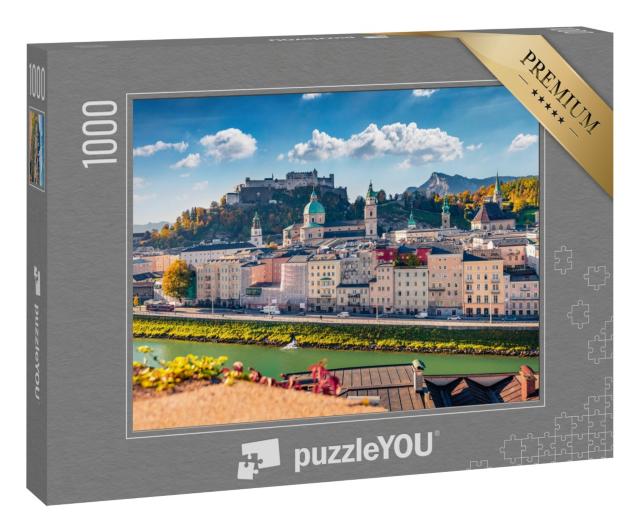Puzzle 1000 Teile „Malerisches Stadtbild von Salzburg,  Österreich“