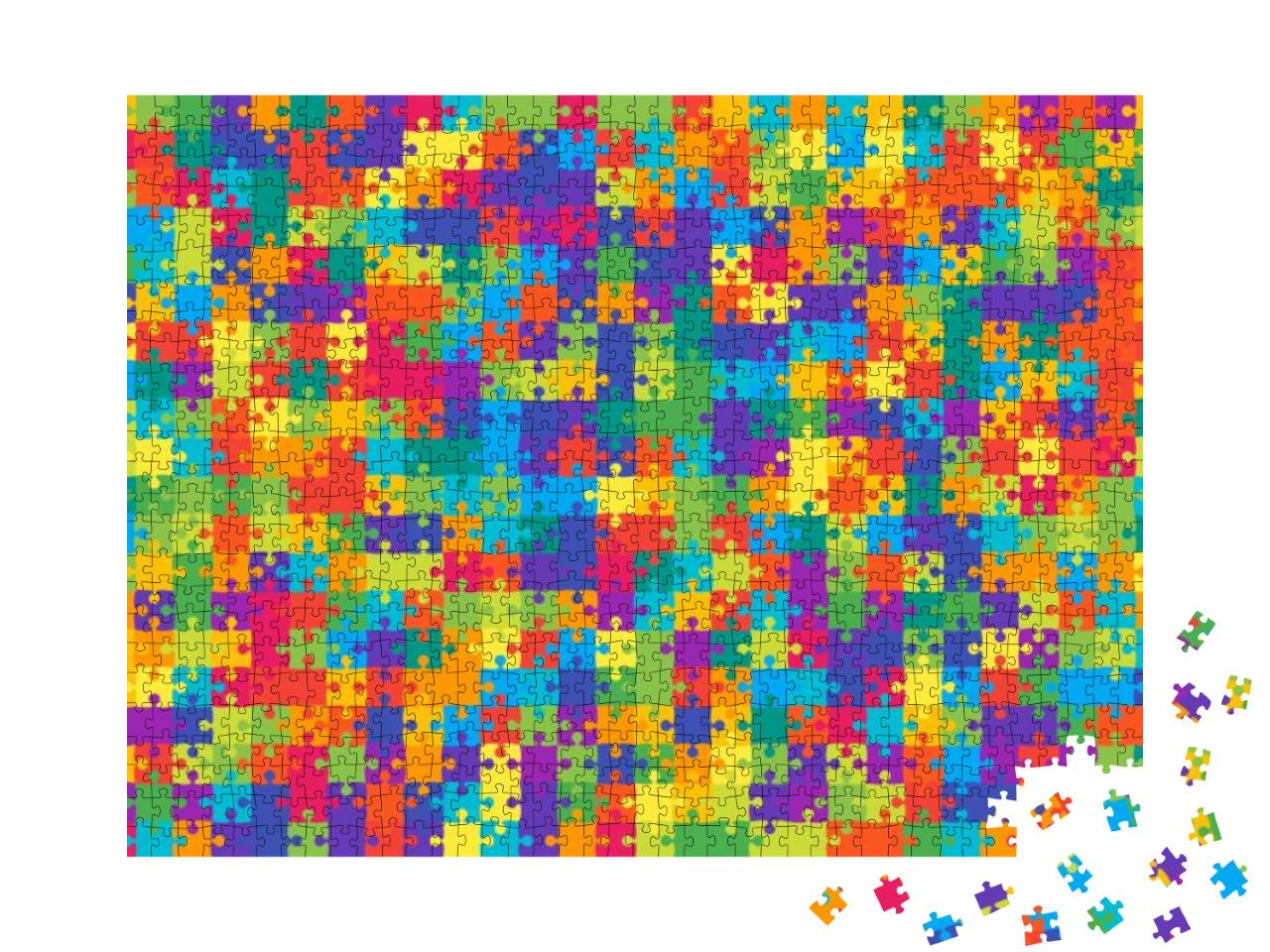 Puzzle 1000 Teile „Vektor-grafik: Buntes Puzzle-Mosaik“