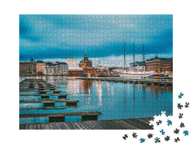 Puzzle 1000 Teile „Blick vom Pier auf Helsinki, Finnland“