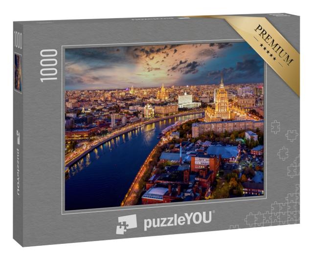 Puzzle 1000 Teile „Skyline mit Wolkenkratzern: Moskau City, Russland“