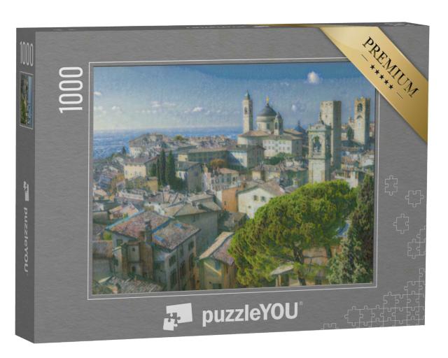 Puzzle 1000 Teile „im Kunst-Stil von Claude Monet - Bergamo, Lombardei, Italien - Puzzle-Kollektion Künstler & Gemälde“