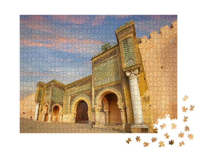 Puzzle 1000 Teile „Toranlage des Bab El-Mansour, Marokko“