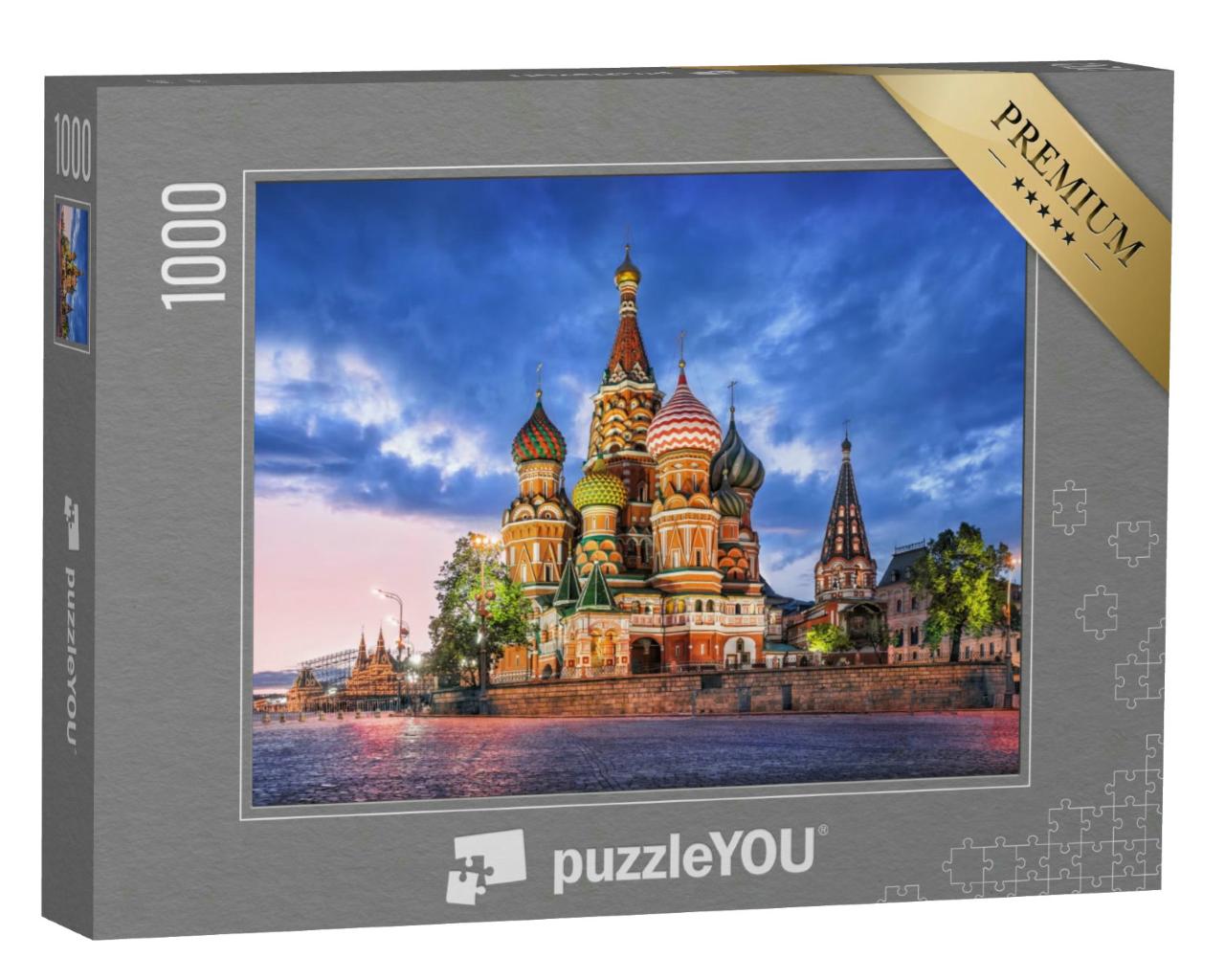 Puzzle 1000 Teile „Basilius-Kathedrale an einem Sommerabend, Roter Platz, Moskau“