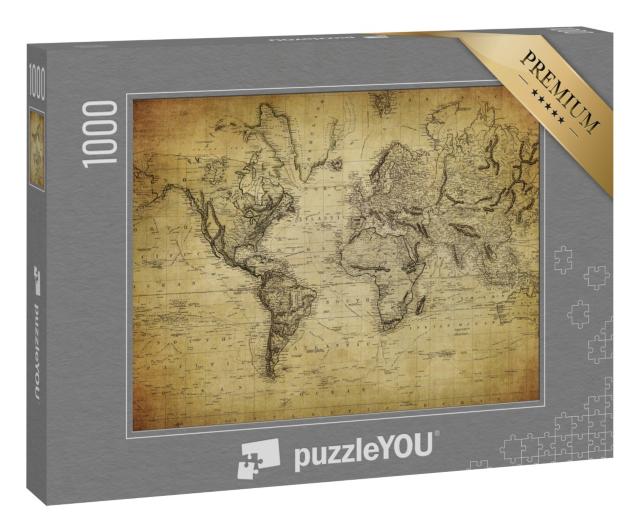 Puzzle 1000 Teile „Alte Weltkarte von 1814“