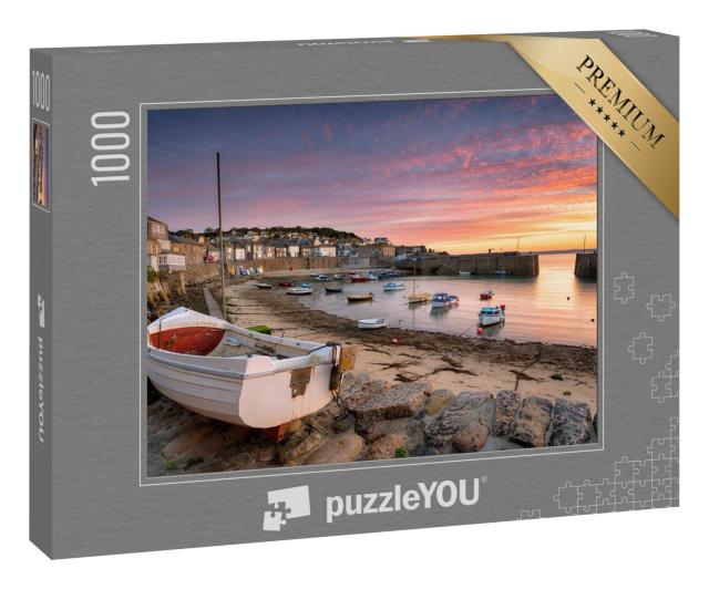 Puzzle 1000 Teile „Atemberaubender Sonnenaufgang über Fischerbooten, Cornwall, England“