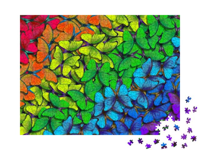 Puzzle 1000 Teile „Farben des Regenbogens als Muster“