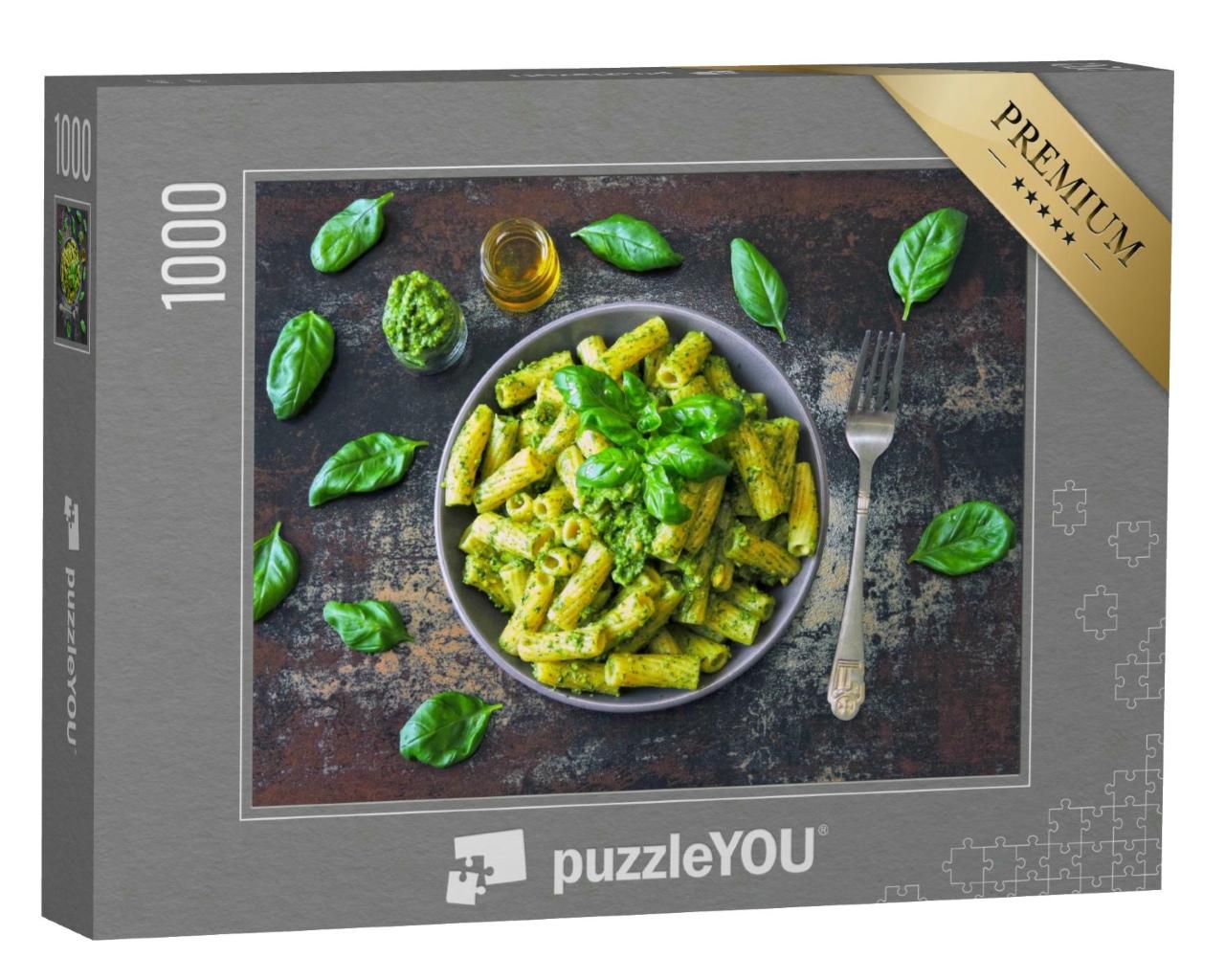 Puzzle 1000 Teile „Frisch gekocht: Pasta-Pesto, vegan“