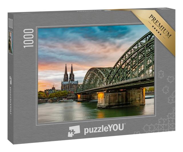 Puzzle 1000 Teile „Berühmte Hohenzollernbrücke und Kölner Dom, Deutschland“