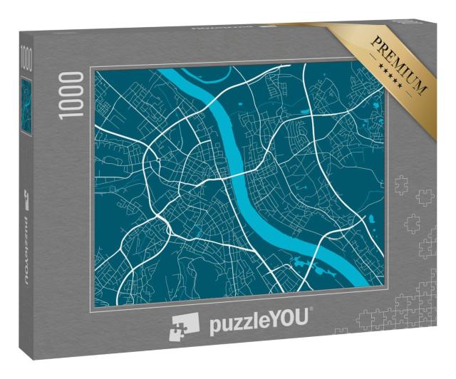 Puzzle 1000 Teile „Vektor-Illustration: Detaillierte Karte der Stadt Bonn“