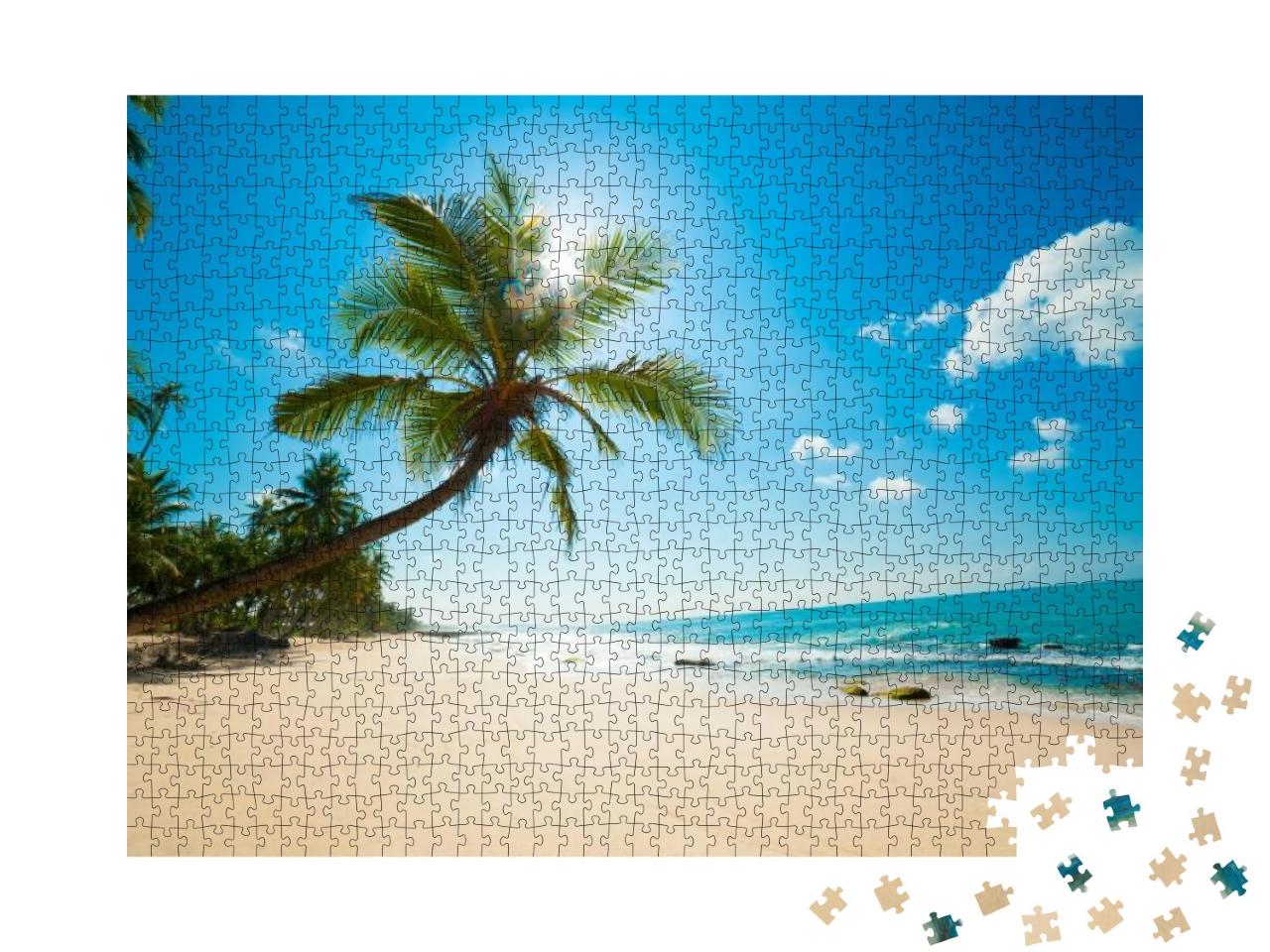 Puzzle 1000 Teile „Unberührter tropischer Strand in Sri Lanka“
