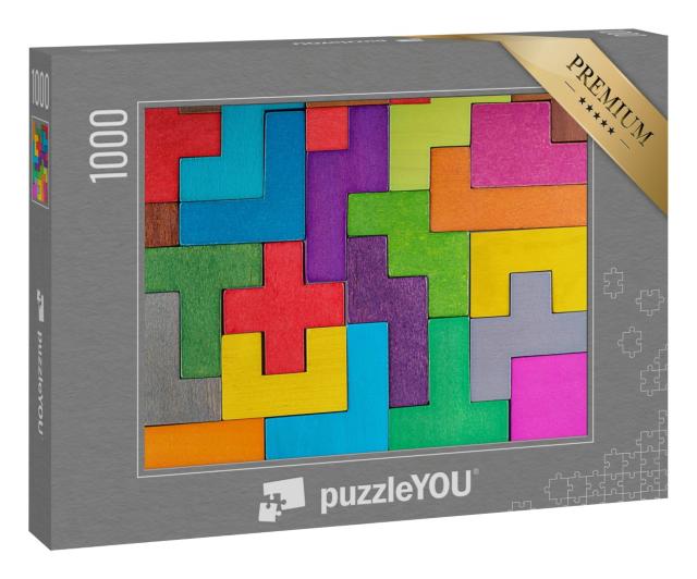 Puzzle 1000 Teile „Logisch und Kreativ: Muster aus geometrischen Holzklötzen“