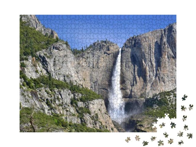 Puzzle 1000 Teile „Yosemite-Wasserfälle im Yosemite-Tal, National Park“