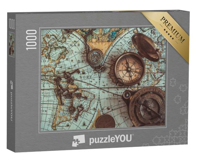 Puzzle 1000 Teile „Vintage: Antikes Kartenmaterial“